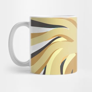 Geometric vane decor. abstract. . gold. white. Mug